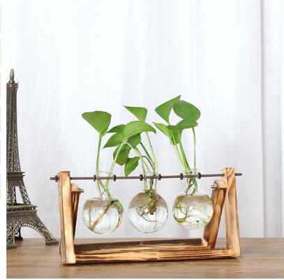  NOLITOY Craft Base Plants Indoor Wooden Vase Plant