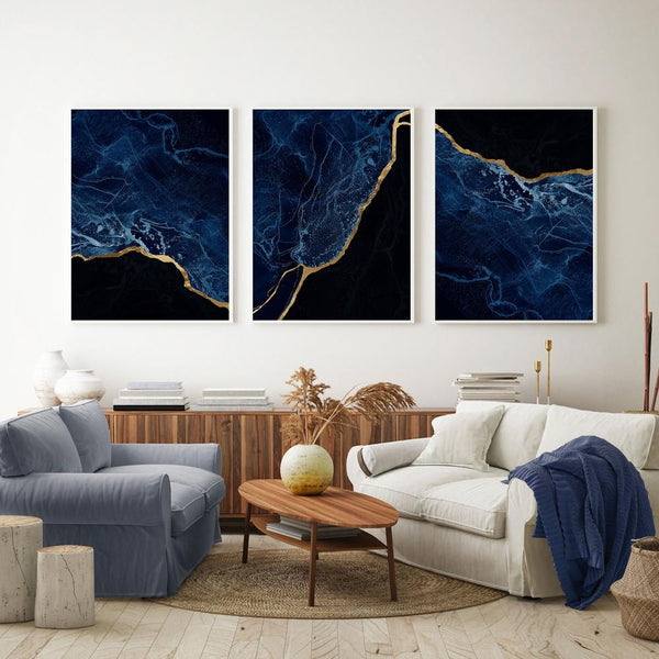 Navy Stroke Print