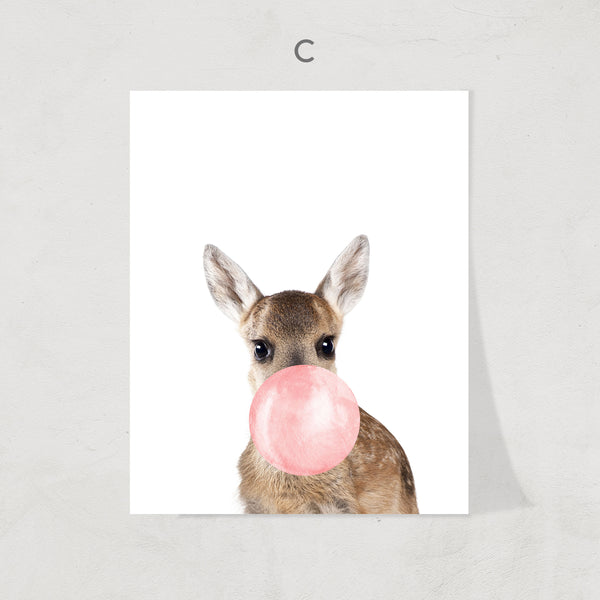 Pink Bubble Gum Print