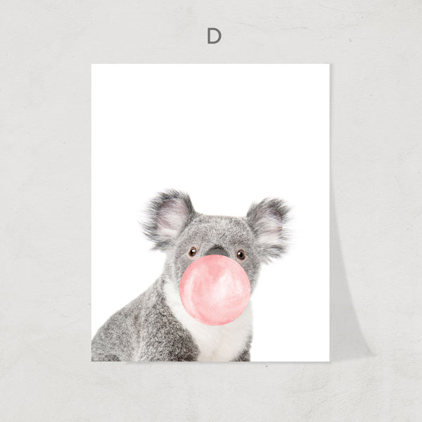 Pink Bubble Gum Print