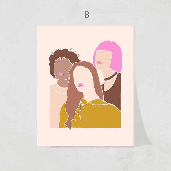 Illustrated Portraits Print