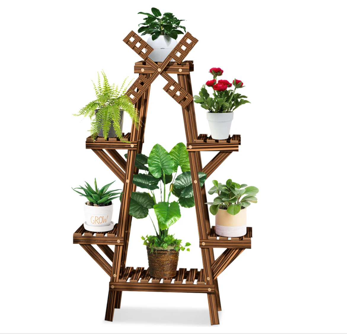 Wooden Succulent Flower Pot Shelf