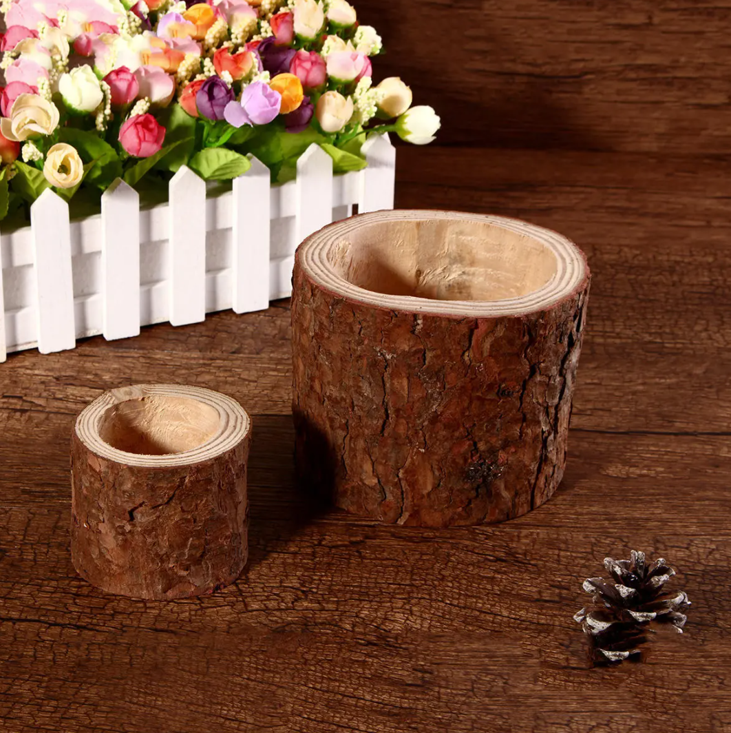 Mini Wooden Spiling Succulent Planter