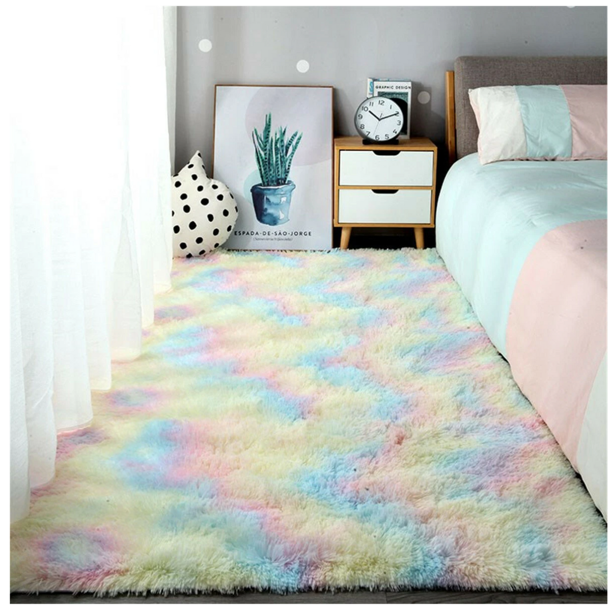 Plush Tie Dyed Fluffy Rugs