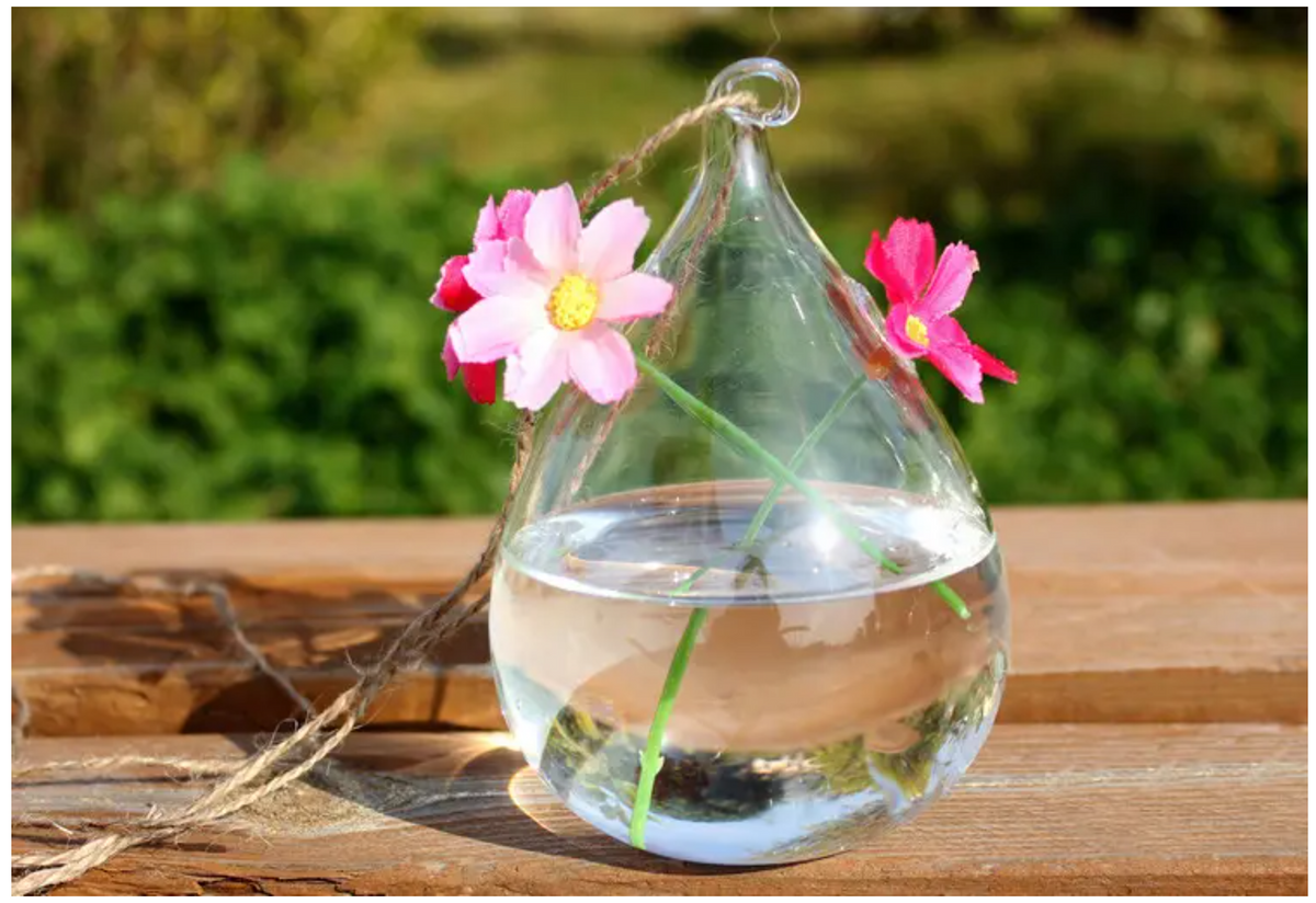 Water Drop Shaped Glass Vase