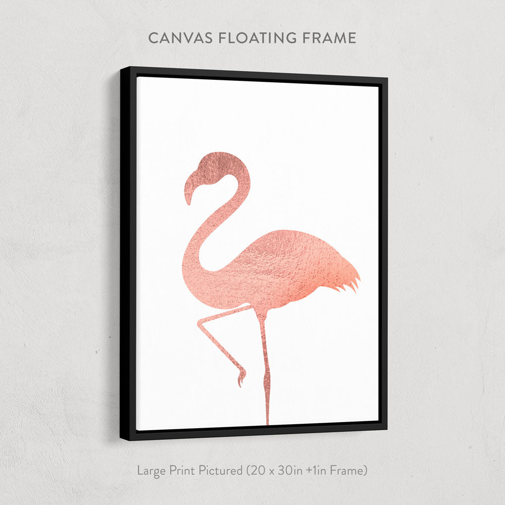 Rose Gold Flamingo Print